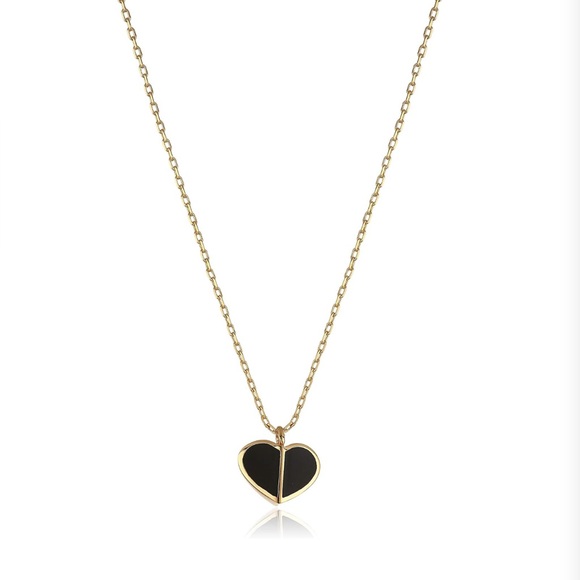 Kate Spade New York: Heritage Spade Enamel Heart Mini Pendant Necklace 🖤 - Picture 3 of 3